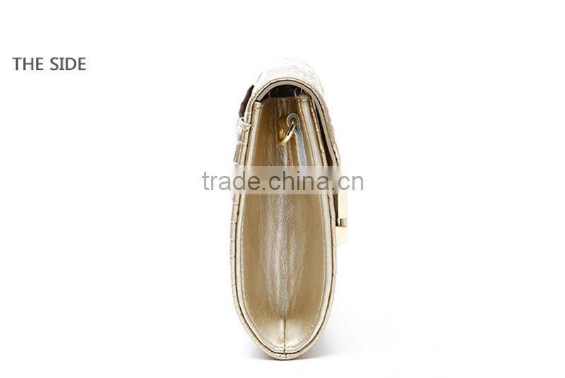 Hotsale Fashion Women Ladies Clutch Evening Bag With Chain Strap Genuine Leather Women Purse