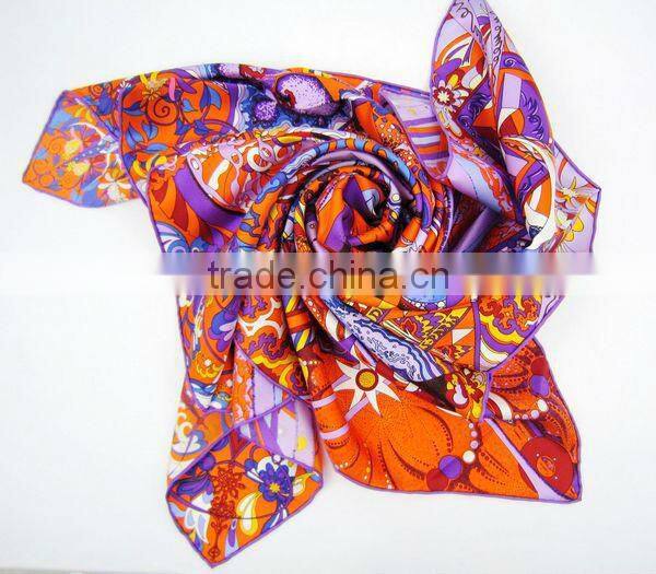 2014 Sprig Silk Scarf Custom Fashion Printed