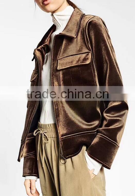 Runwaylover EY1028C Hot Sale 2016 Women Fashion Pure Color Jacket Coats