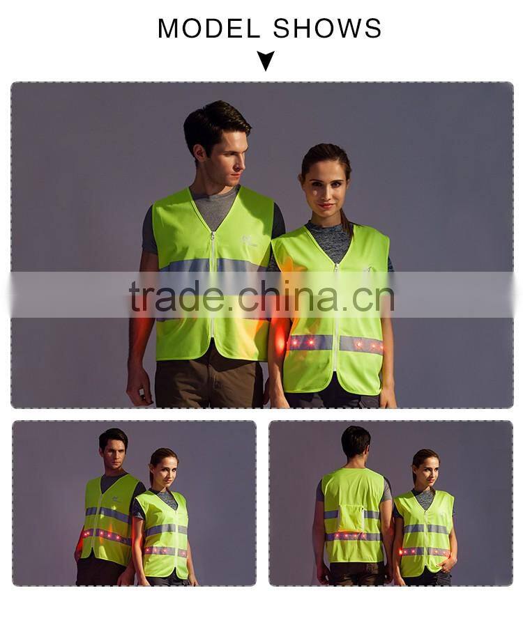 2016 New Idea Product LED Flashing Rerflective Floding Wholesale Work Clothes