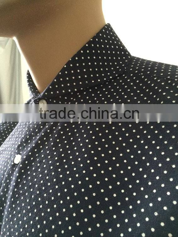 Latest mens dress shirt design dark blue dots