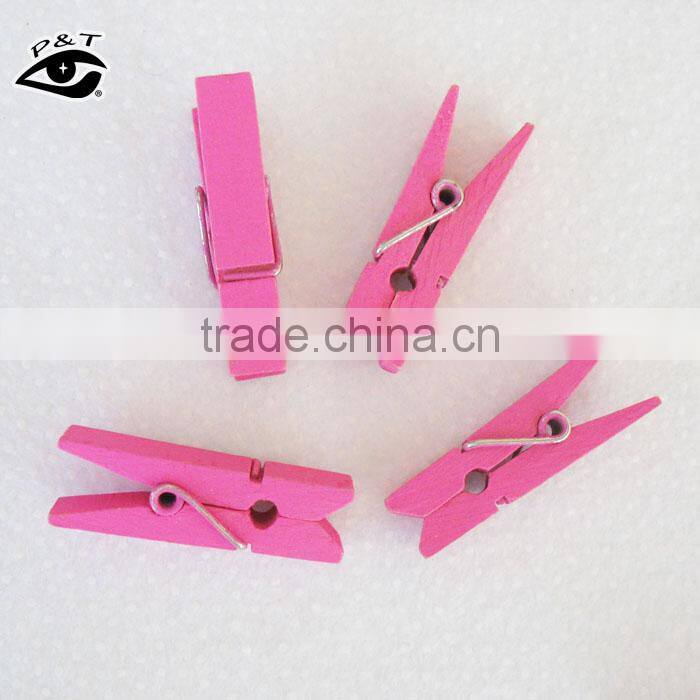 8 Colors Wood Clip Cute Fancy Paper Peggs Family Photo Pegs Zakka Official Clips