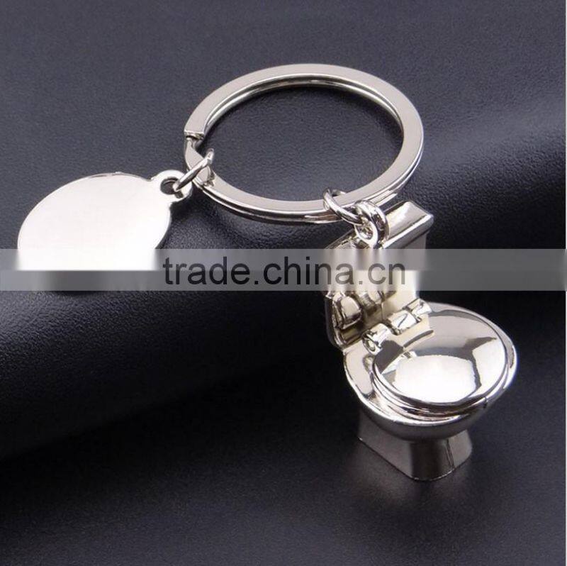 Top Quanlity Accessory Keyring Golden NEW Keyfob Funny 3D Toilet Keychain
