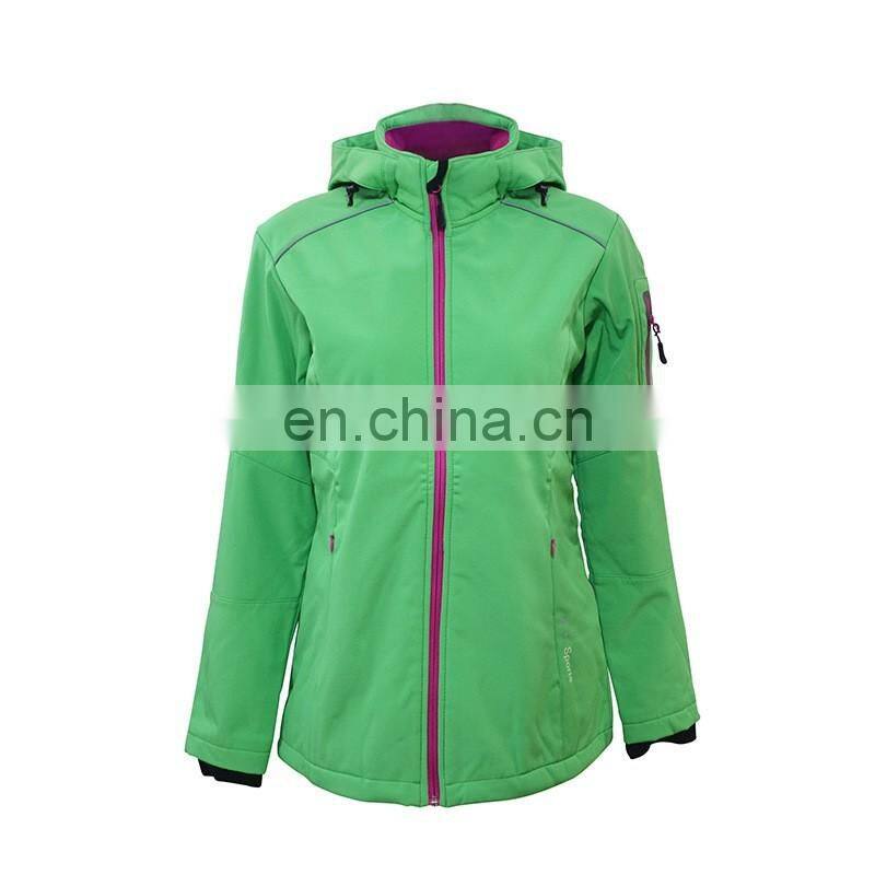 Custom womens reflective jacket outdoor waterproof breathable softshell jacket