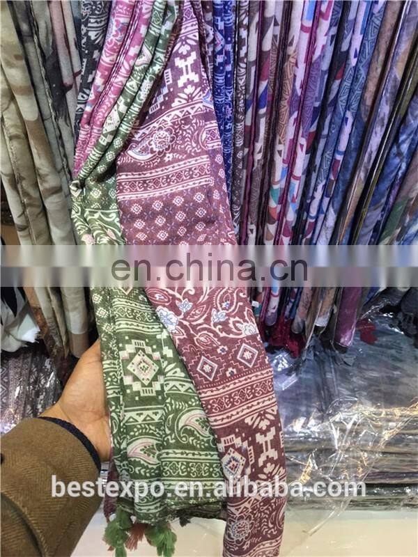 wholesale cotton under hijab woman wave jacquard shawl solid color satin hair scarf