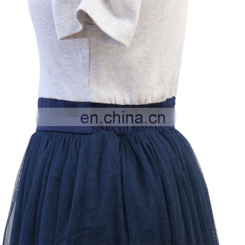 Short sleeves mesh elastic t-shirt dress for lady girl women