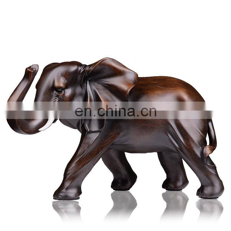 Customized high quality resin like wooden elephant animal figure