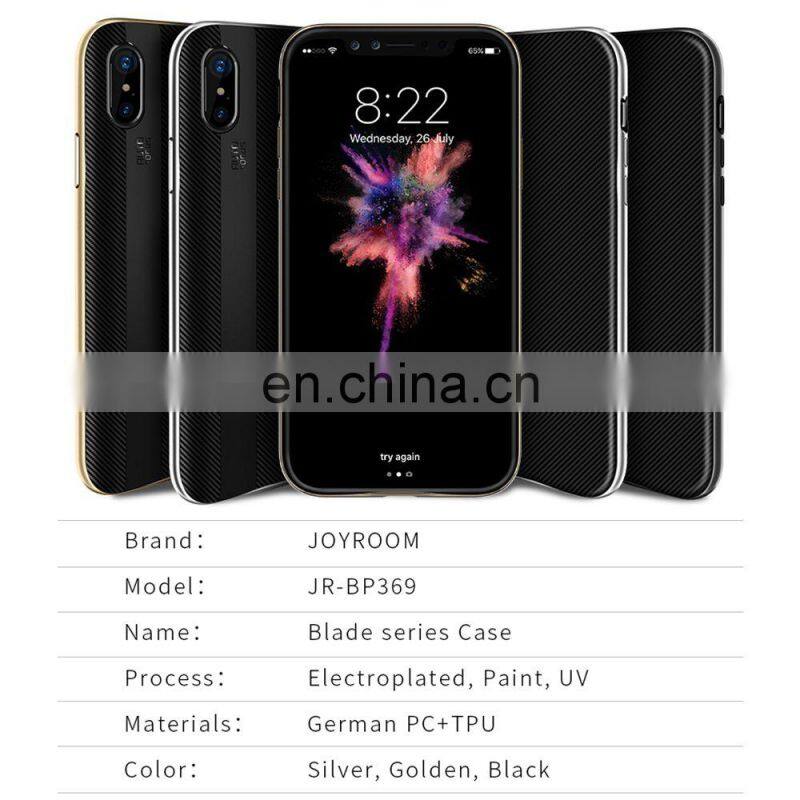 Blade Series Detachable PC Frame and Carbon Fiber TPU Back Cover Case for iPhone X - Gold