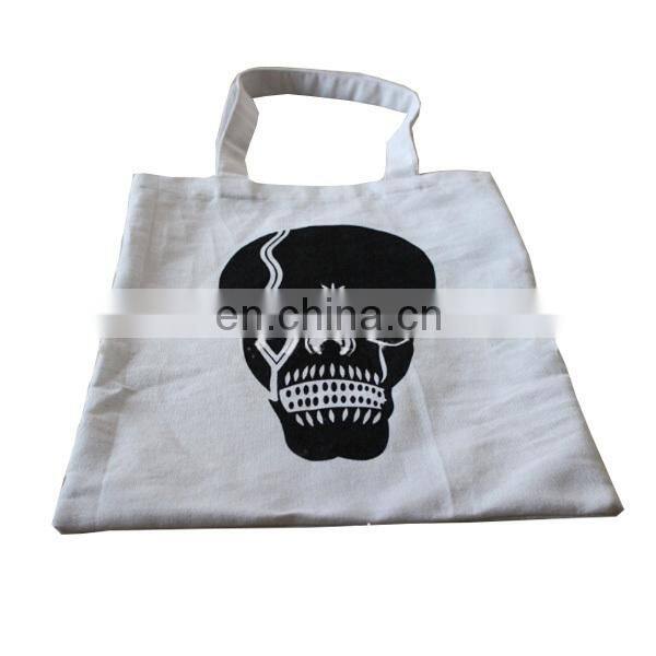 Halloween Plain White Cotton Canvas Tote Bag