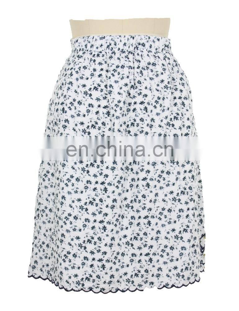 Floral Print Cotton Embroidery Pleated Skirt Old Women Skirt Guangzhou Clothing