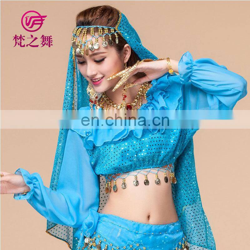 Indian dance tops Belly dance tops Tribal dance top Long sleeves belly dance tops S-3068#