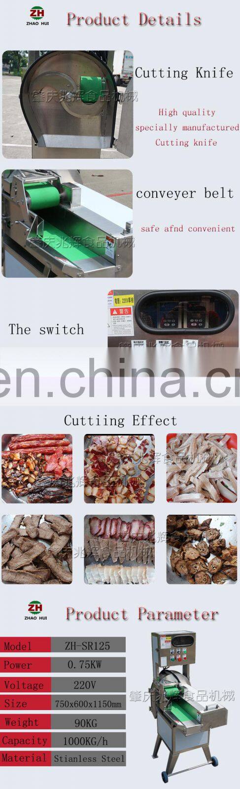 Automatically cooked meat slicer machine professional salted beef meat cutting machine for sale