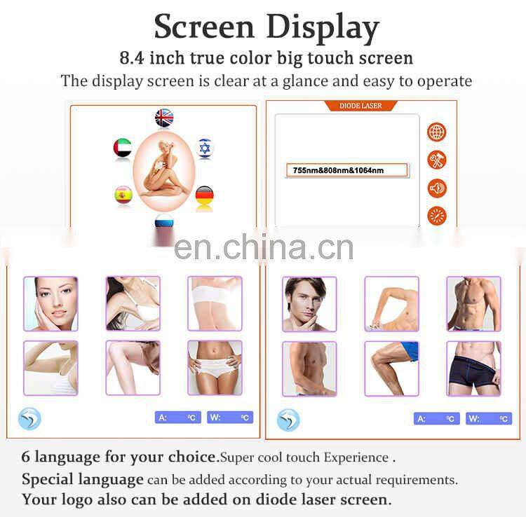 Safe permanent 800w portable laser 808 nm diode laser hair removal machine with 2 filters