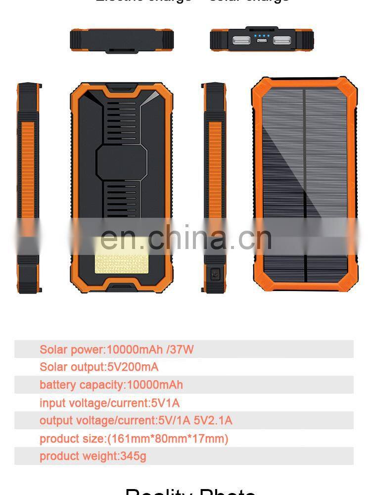 Hot Selling portable Custom solar charger sunlight traveller 10000mah solar Power Bank Powerbank