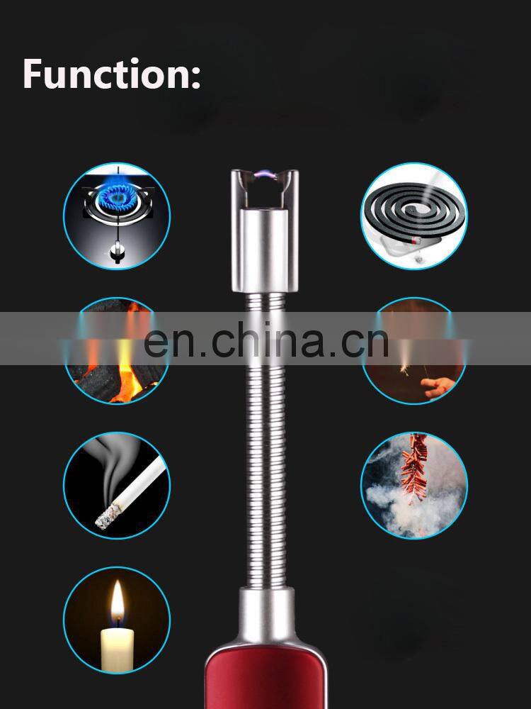 Cheapest Power Safety Switch Flexible Neck Pulsed Arc USB Charging Arc Lighter With Hook