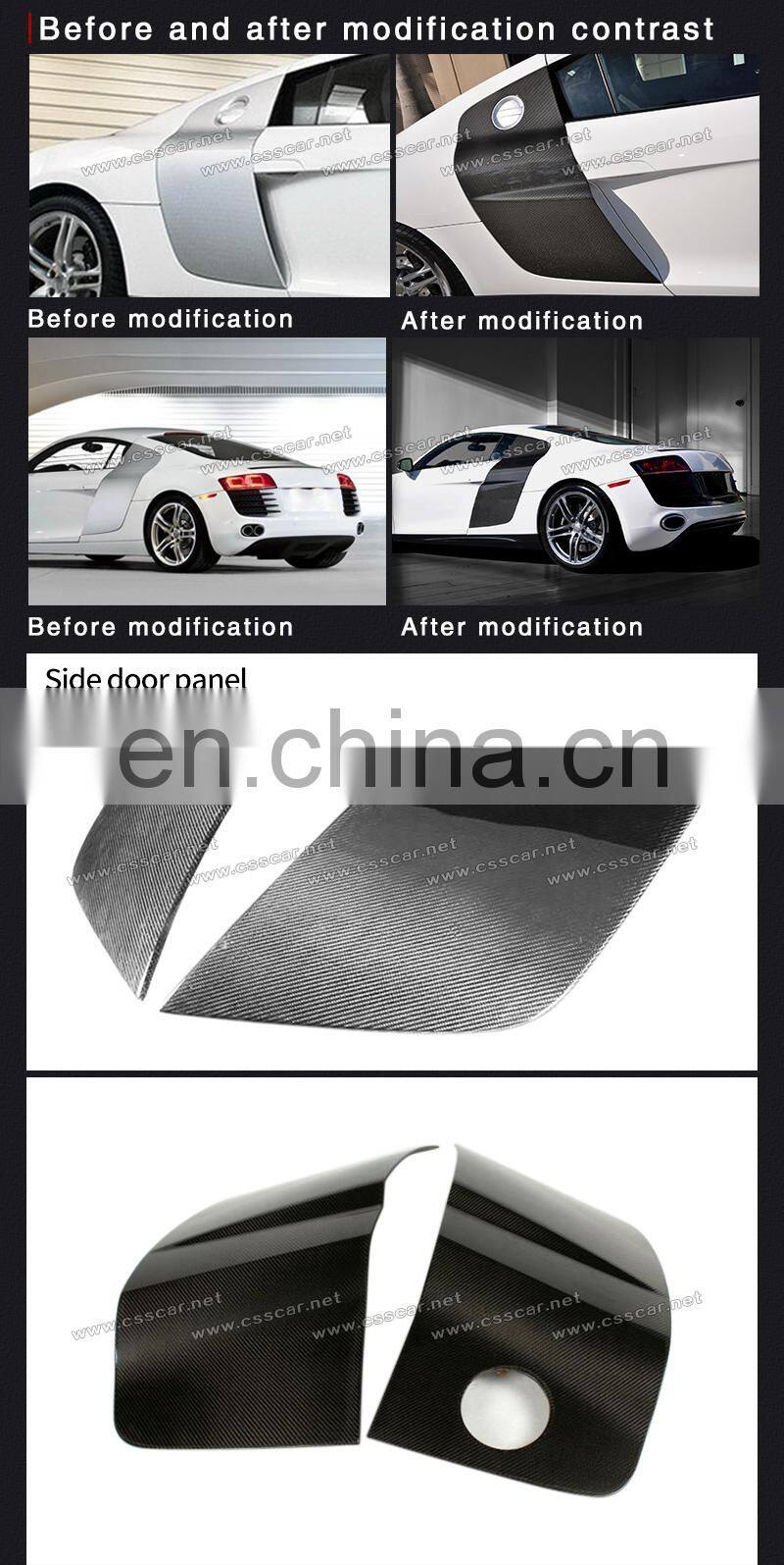 Carbon Fiber Side Door Panel Car Parts For Adi R8 Door Panel Body Kits