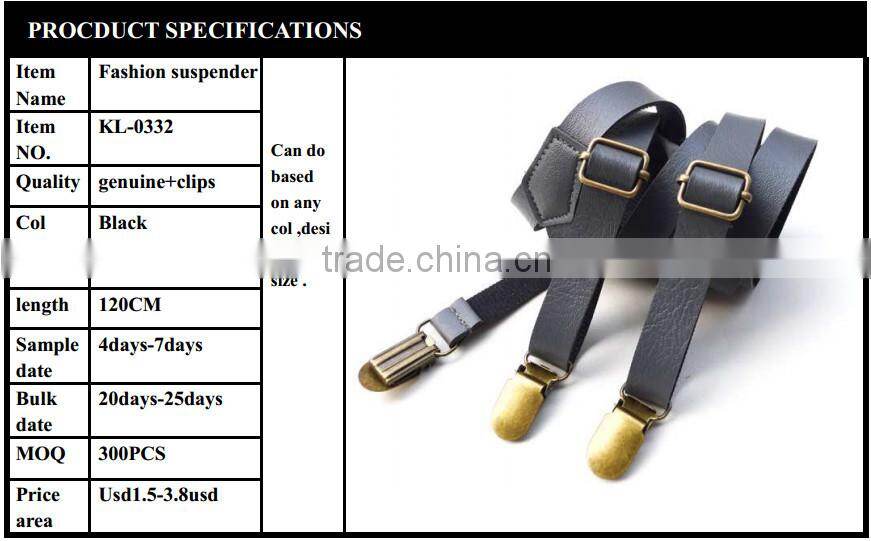 Hot sale high quality leather Men's suspender