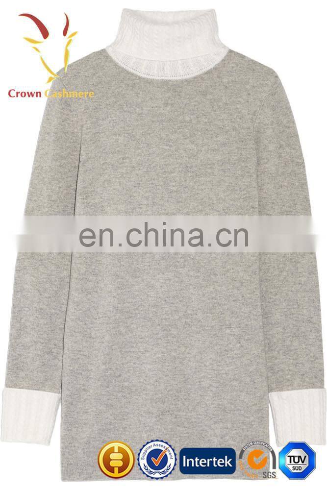Ladies Turtleneck Pullover two piece cashmere sweater