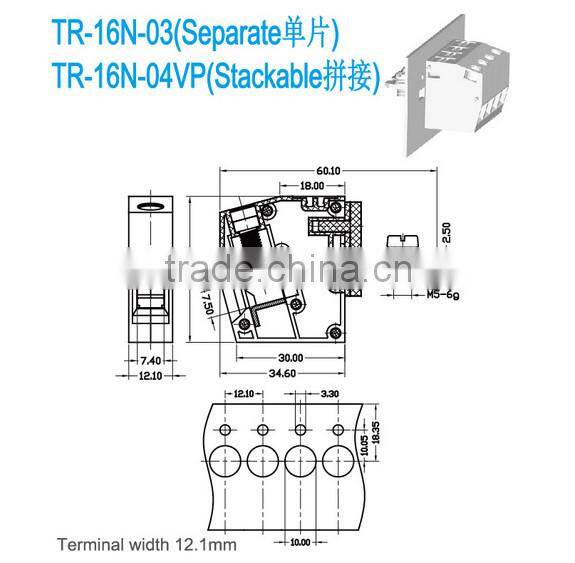 Through Panel Terminal Blocks With Bulkhead Connectors High Voltage Wiring Block Connectors