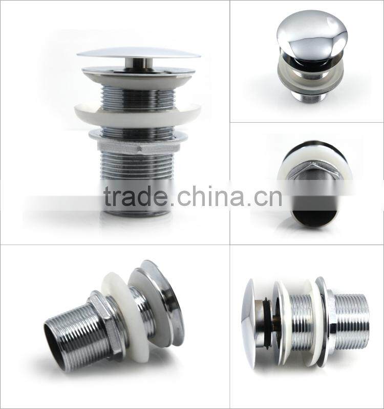 Bathroom Basin -sink Slotted pop up Waste &Click Clack finger push plug tap