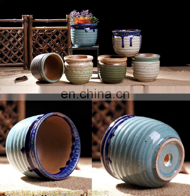 indoor and outdoor decorative glazed porcelain garden flower succulent pot