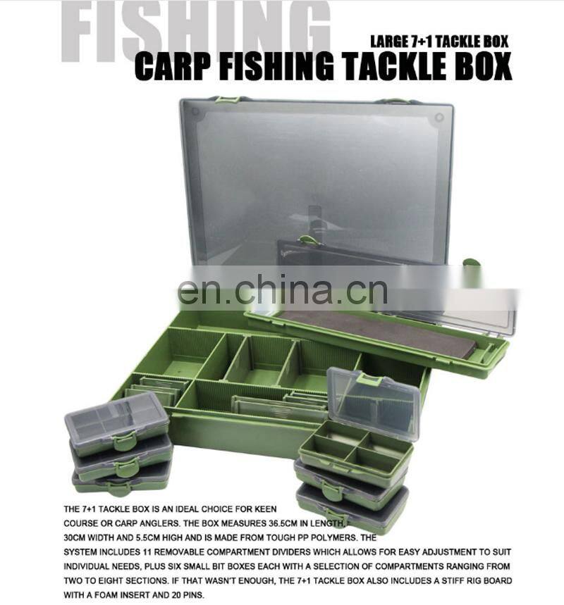 36.5*28.5*5.5cm Waterproof Carp Fishing Accessories Gear Large 7+1 Carp Fishing Tackle Box