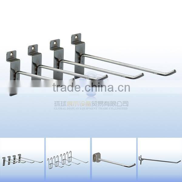 Metal chrome display slatwall hook