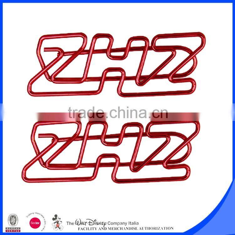 Spring clip type and metal material paper clip shaped letter