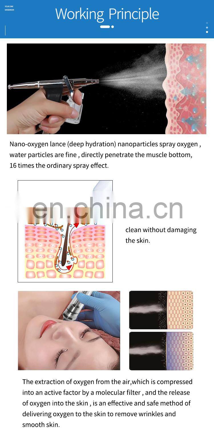 Multifunction 7 in 1 Professional Facial Deep Cleaning Diamond Oxygen Jet Peeling Microdermabrasion Machine