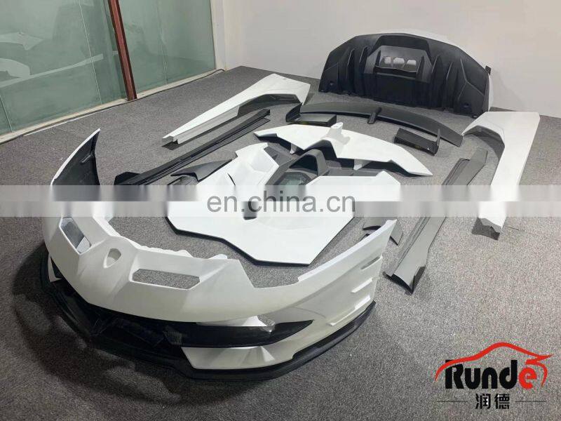 Runde SVJ Style Front Bumper Rear Bumper Rear Lip Side Skirt Fender Spoiler For Lamborghini Aventador LP700 720 750 Body Kit