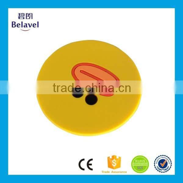 Supply cartoon design pvc mat custom soft pvc cup coaster