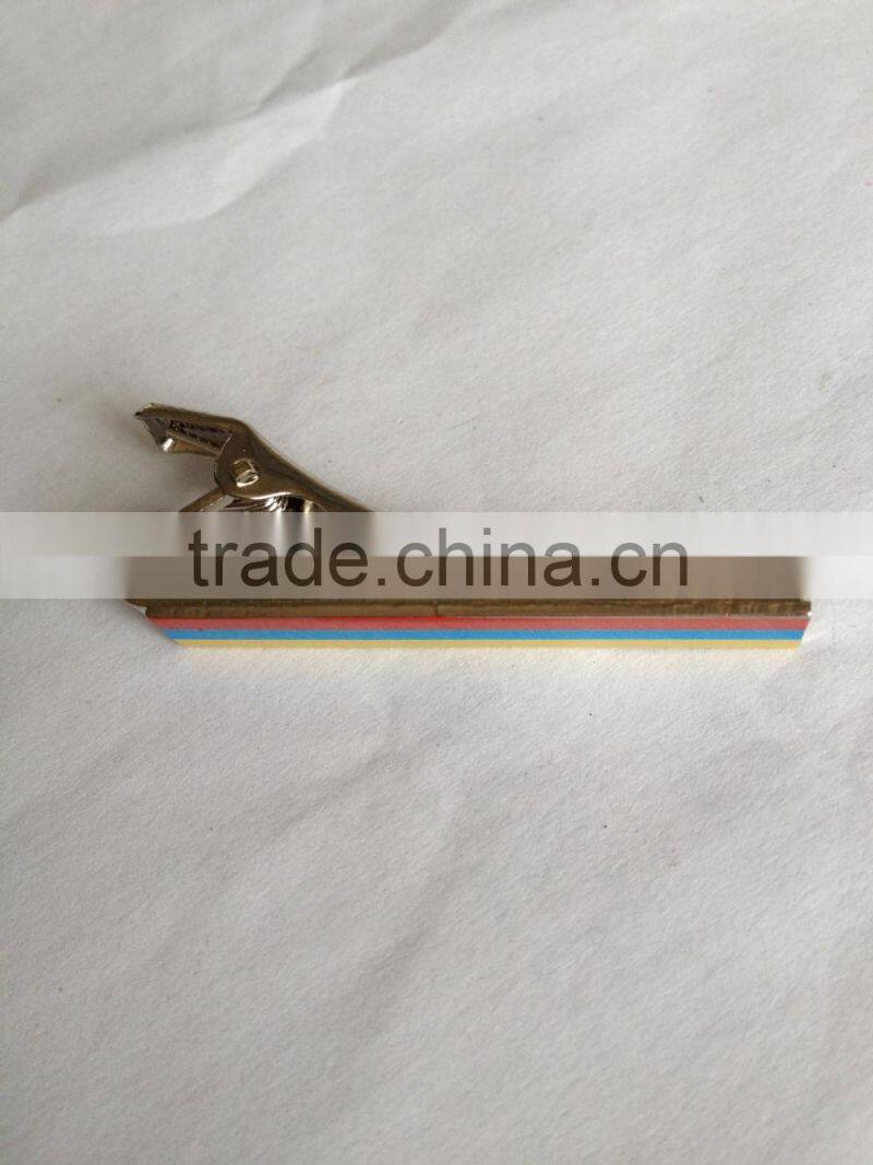 Custom tie clip/ metal three-colored tie clip/cheap tie clips/the pin glory