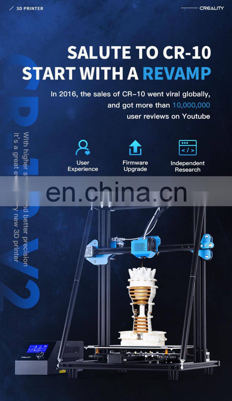 noiseless large build size CR 10V2 3d printer kit with top-quality innovatory 3d printing printer accessories filament