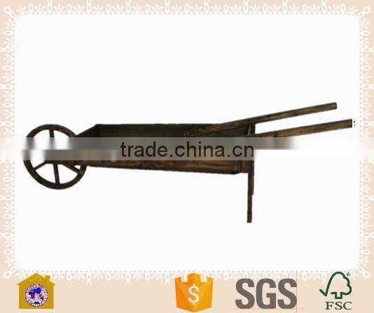 cheap vintage decorative wooden rolling garden cart for sale HW15A00314