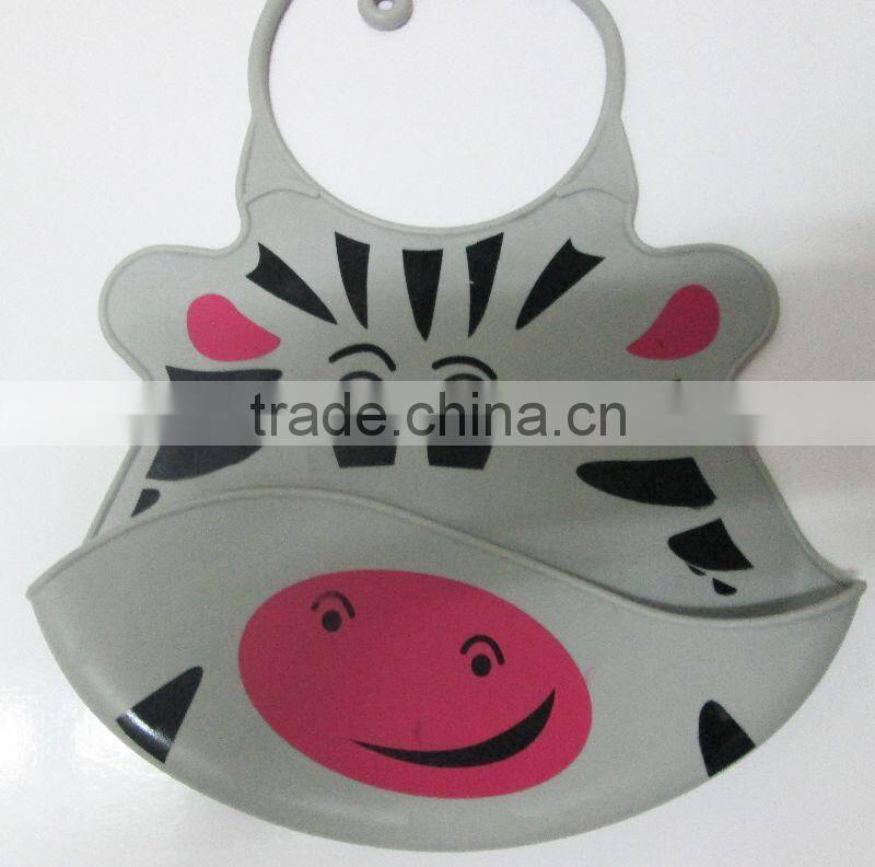 Cute Animal printed plain white baby bibs wholesale