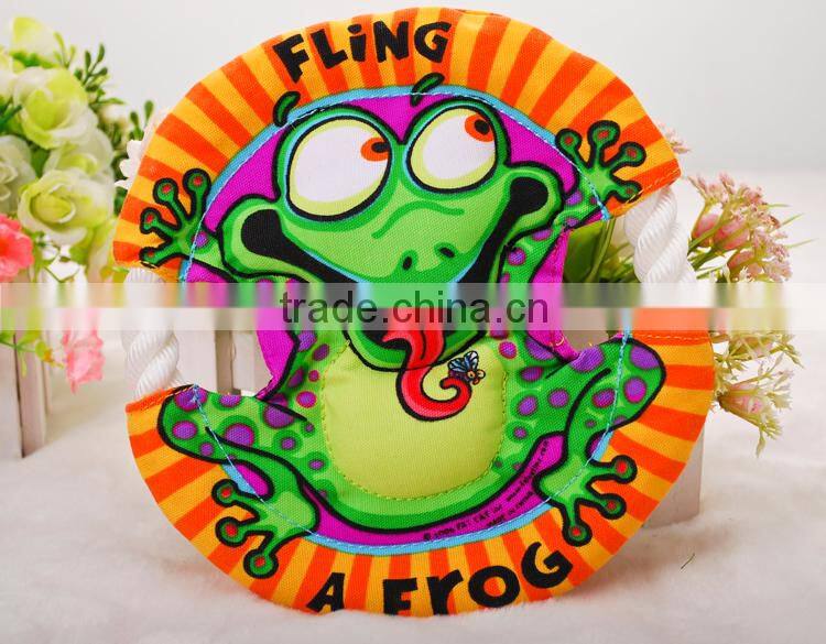 Wholesale Good quality durabale colorful canvas duck frog and squirrel animal printed dog frisbee