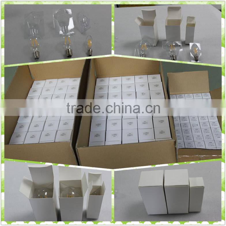 Hot!!! TUV CE ROHS 4W 360degree 400lm Clear glass a60 e27 led bulb smd filament bulb