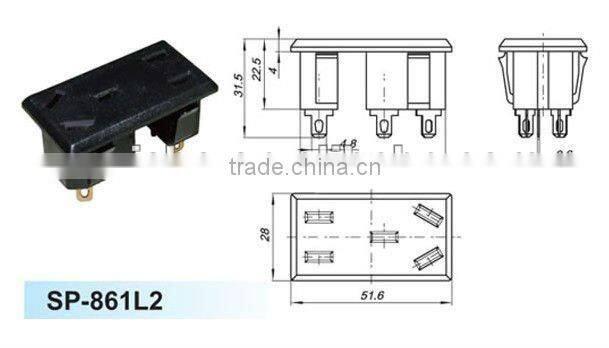 Female electric socket outlet of Australia type
