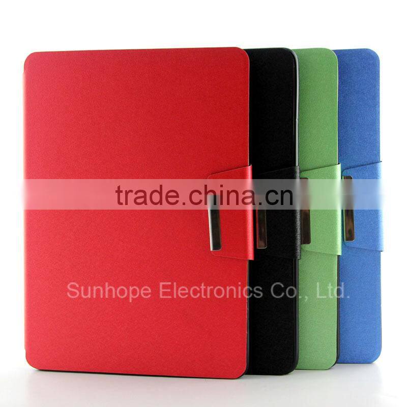 Silk grain metal buckle card slot PU leather cover case for Apple for ipad 6 air 2