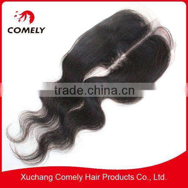 6A Pure virgin Brazilian hair body wave natural color 4*4 human lace closure