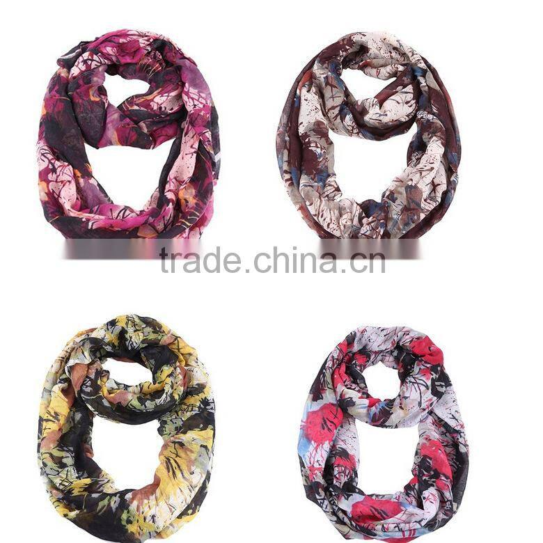 Top-selling Foreign Trade Attractive Splash-ink Printing Fashion Infinity Shawl Round Neck Scarf