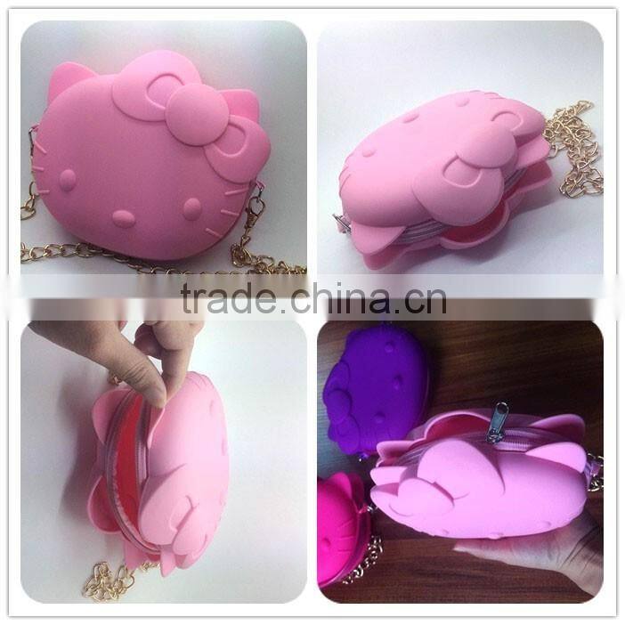 2016 lastest pink hello kitty design shoulder bag with chain