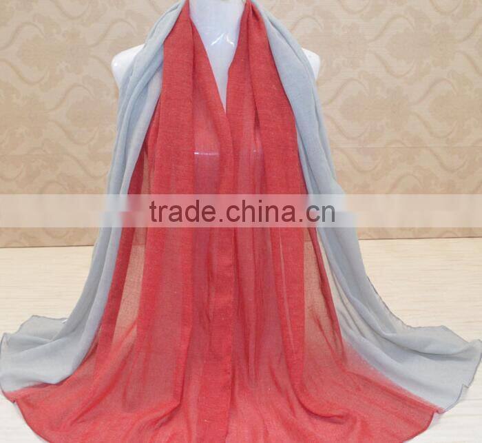 Wholesale Oversized Two-tone Viscose Muslim Arab Head Scarf