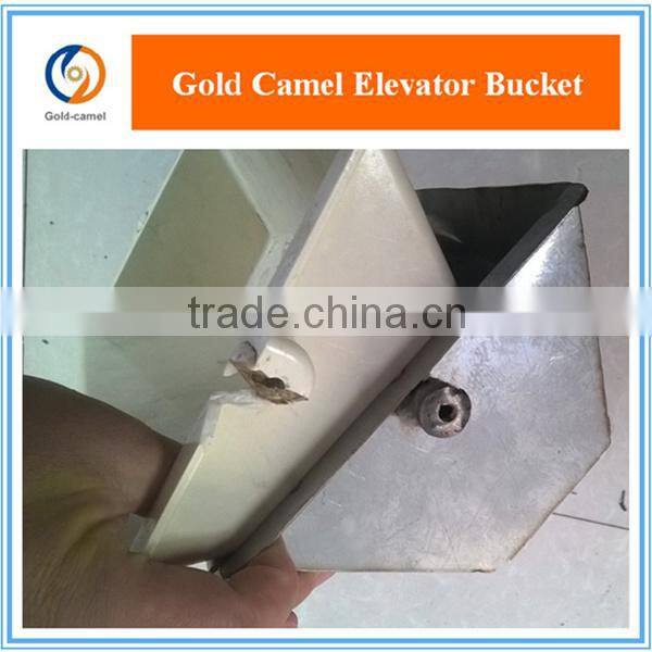 Link chain elevator bucket