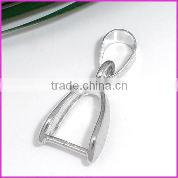 JF0759 pinch pendant clasp connectors,Silver plated pinch clip bails