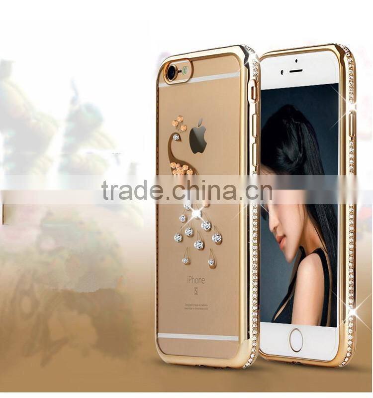 Luxury Peacock Swan style Bling Crystal Rhinestone Diamond case for iphone 6