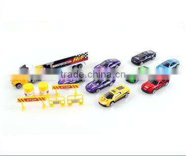 Advanced Portable alloy car,simulation alloy trailers,alloy toy diecast model car with 8 alloy cars
