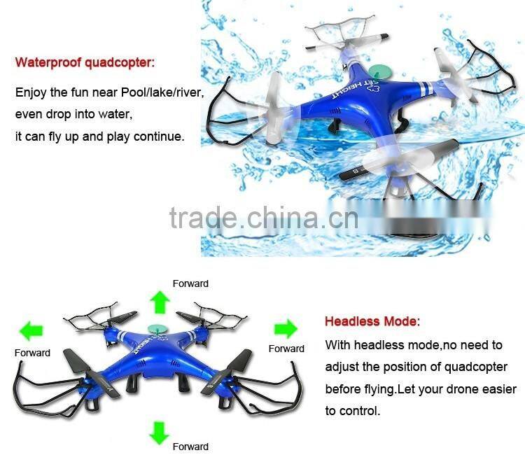 Headless mode 2.4G 4ch rc hexacopter drone waterproof rc quadcopter toy
