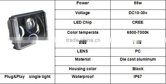 New arrival with high quality IP67 45W 4"X6" led auto headlight