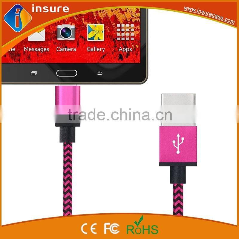 1M colorful nylon braided micro usb data cable with best price